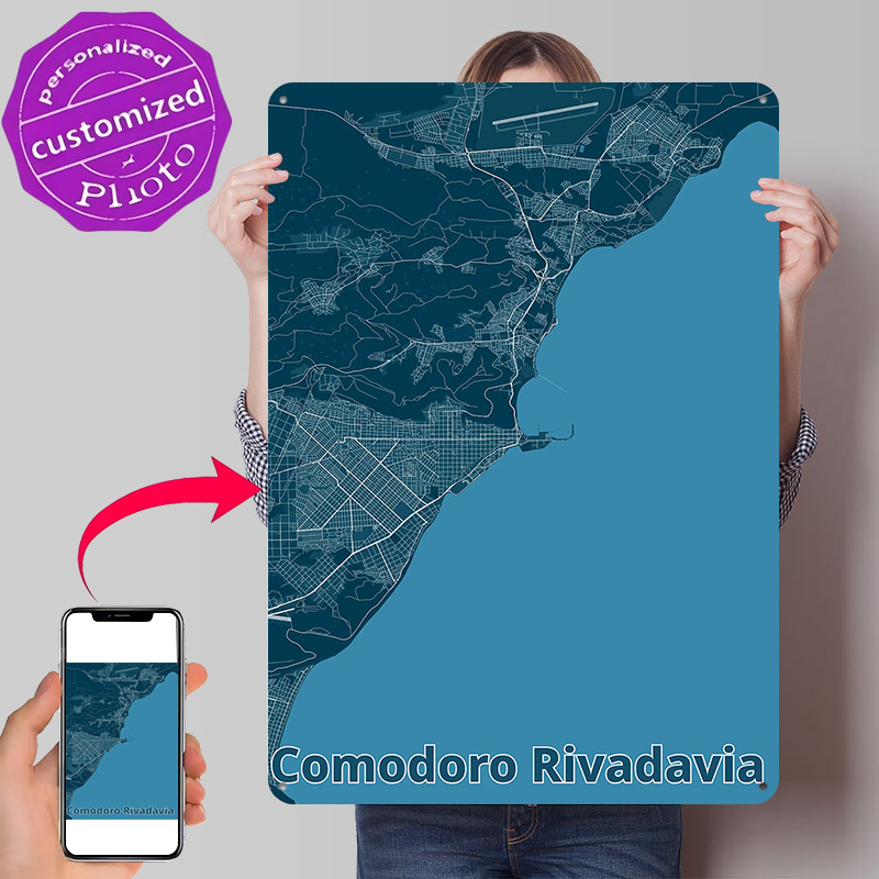 Custom Map Poster - Comodoro Rivadavia Map Poster Retro 3D