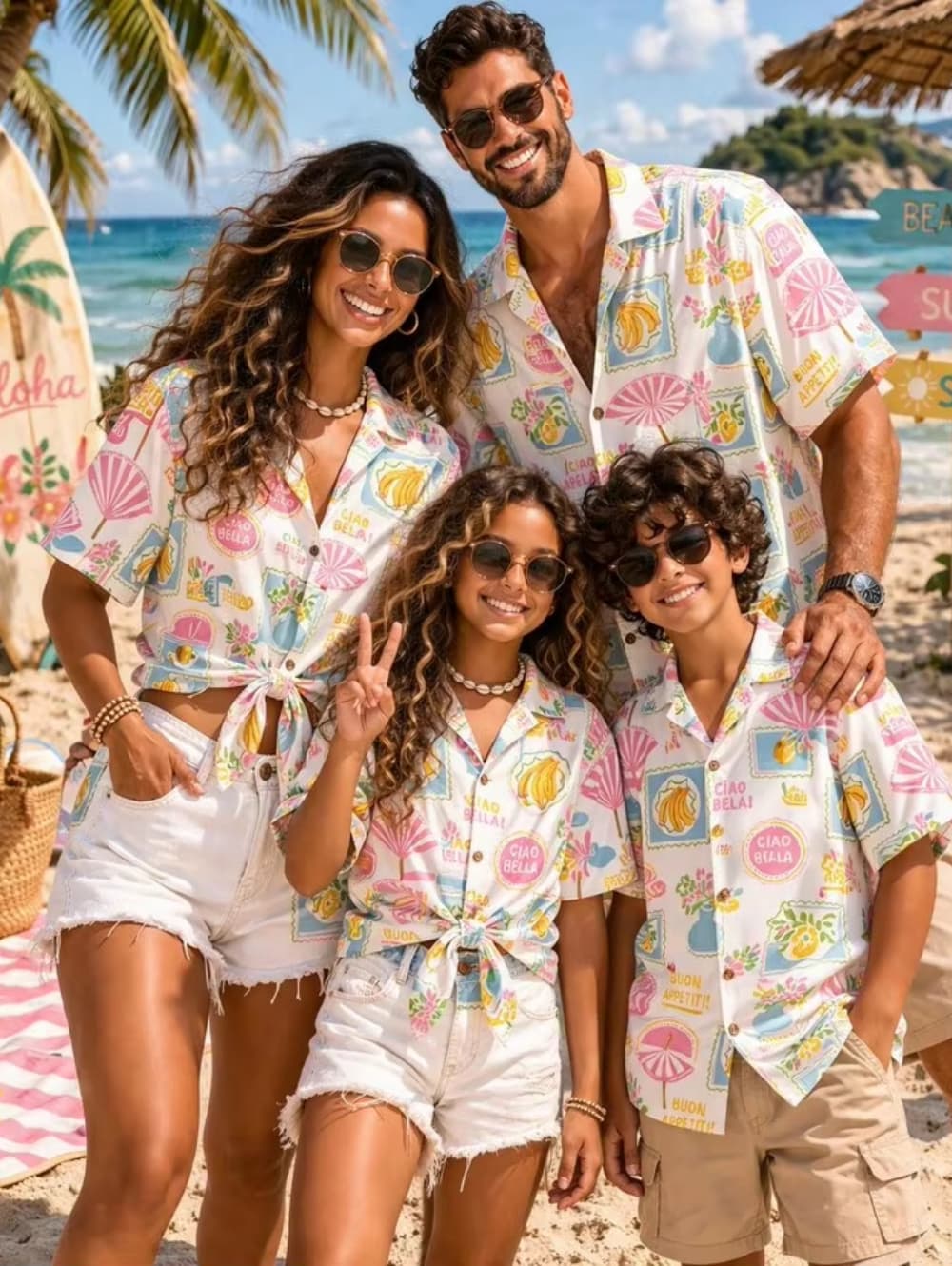 Family Tree Print - Summer Men's Family Wear Beach Hawaiian