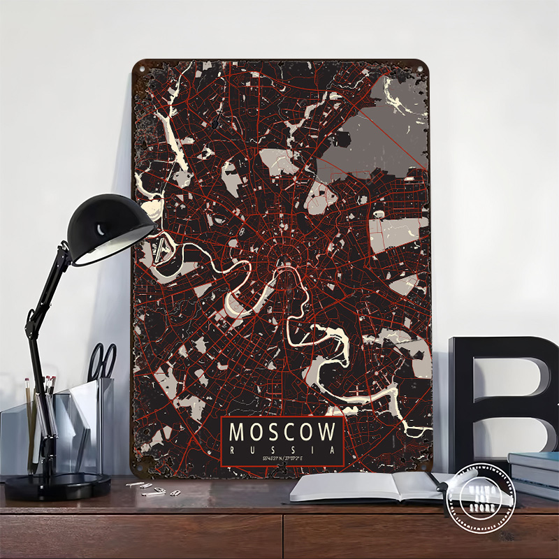 Moscow City Map Vector Metal P - đánh giá và giá Custom Map Poster