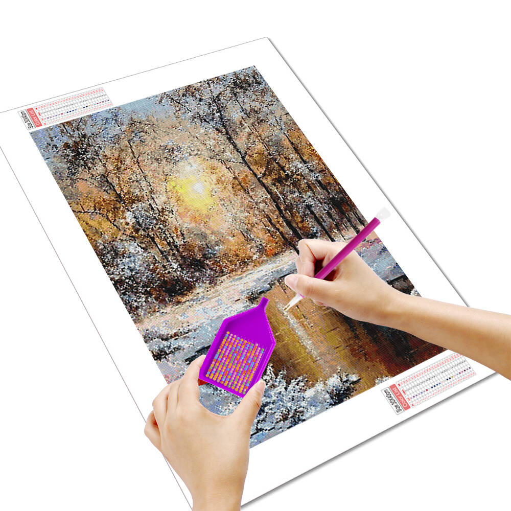 HUACAN Diamond Painting Winter - đánh giá và giá Photo Mosaic Print