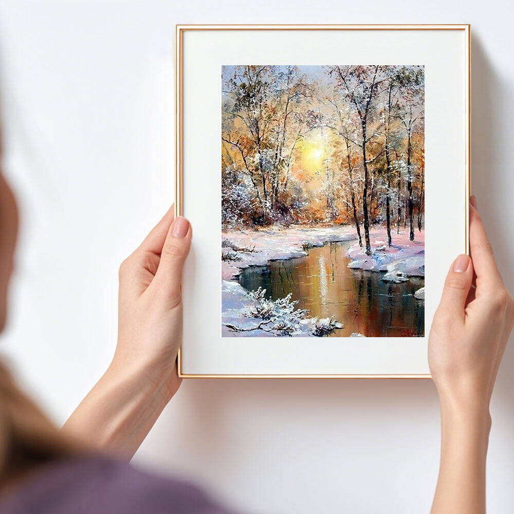 HUACAN Diamond Painting Winter - đánh giá và giá Photo Mosaic Print