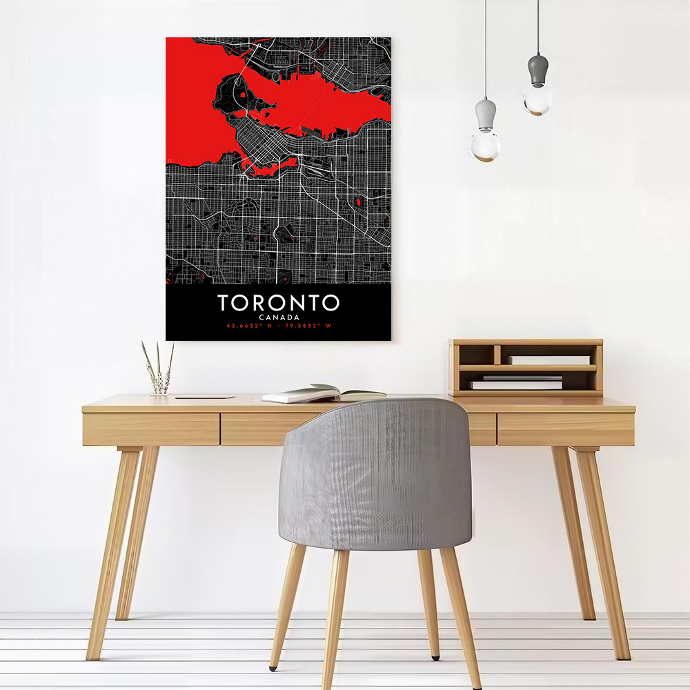 Toronto Dark Map Canvas Wall A - đánh giá và giá Custom Map Poster