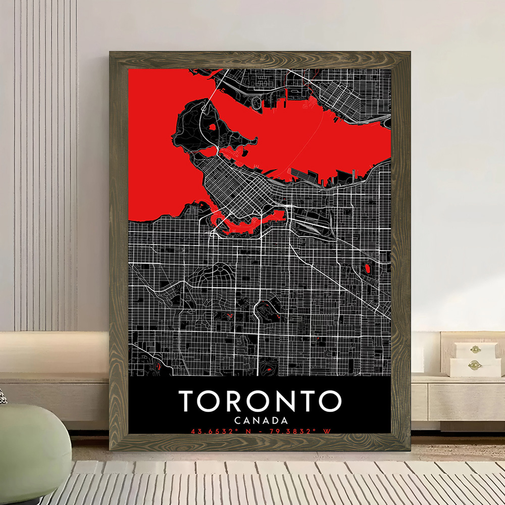 Toronto Dark Map Canvas Wall A - đánh giá và giá Custom Map Poster