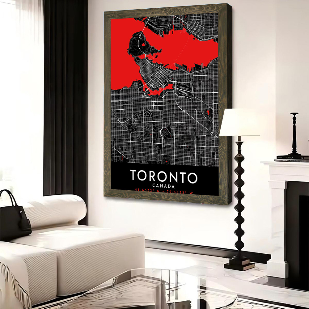 Toronto Dark Map Canvas Wall A - đánh giá và giá Custom Map Poster