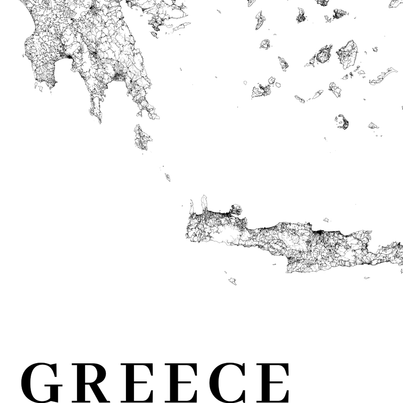 Hy Lạp Bản Đồ Đường Bộ Poster  - đánh giá và giá Custom Star Map