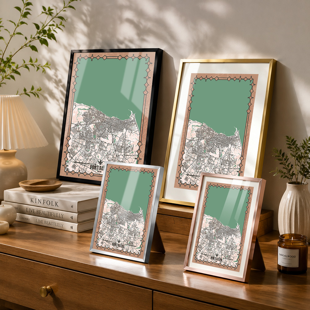 Fortaleza City Map Framed Meta - đánh giá và giá Custom Map Poster